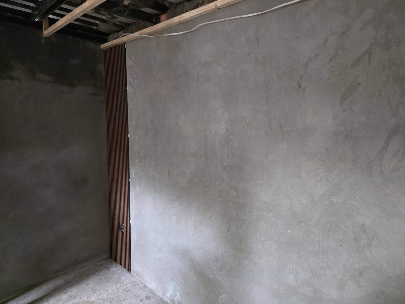 Freshly plastered room